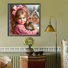 Load image into Gallery viewer, Diamond Painting - Full Round - Blue-eyed cute girl (40*40CM)