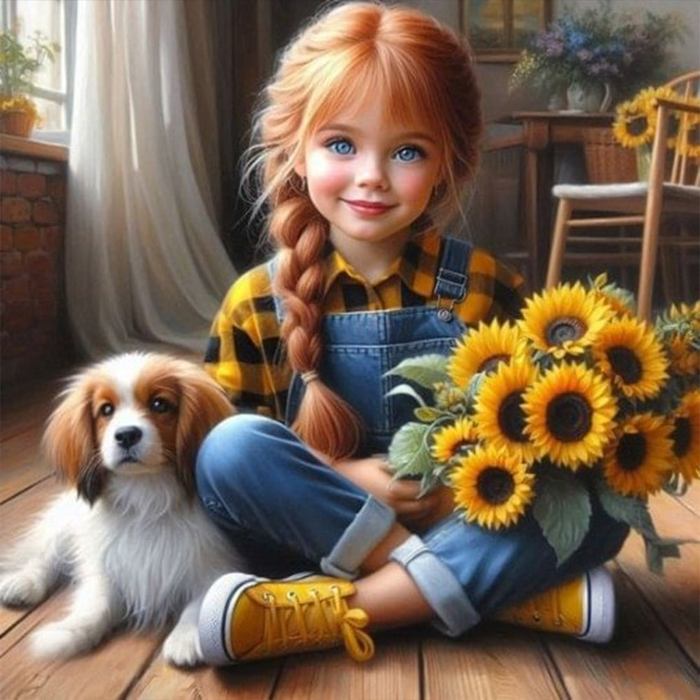 Diamond Painting - Full Round - Big eyes cute girl (40*40CM)