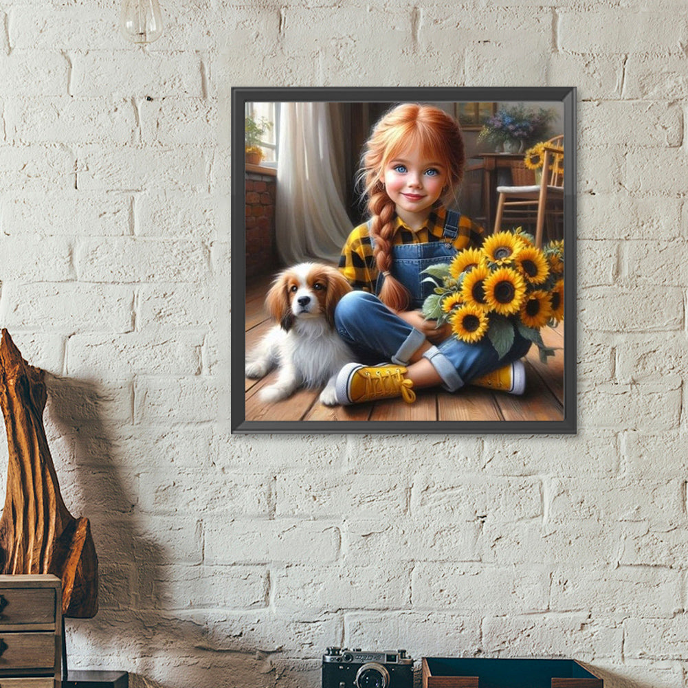 Diamond Painting - Full Round - Big eyes cute girl (40*40CM)