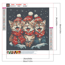 Load image into Gallery viewer, Diamond Painting - Full Round - Happy cat in winter (30*30CM)