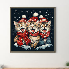 Load image into Gallery viewer, Diamond Painting - Full Round - Happy cat in winter (30*30CM)
