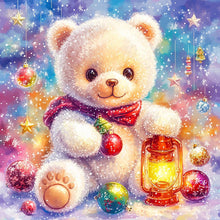 Load image into Gallery viewer, Diamond Painting - Full Round - White bear in winter (30*30CM)