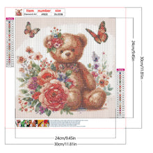 Load image into Gallery viewer, Diamond Painting - Full Round - Butterfly flower bear (30*30CM)