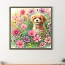 Load image into Gallery viewer, Diamond Painting - Full Round - Dog in daisy field (30*30CM)