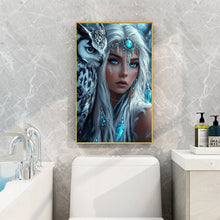 Load image into Gallery viewer, Diamond Painting - Full Round - Indian woman white owl (40*60CM)