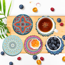 Load image into Gallery viewer, 6Pcs Wooden Tree Of Life DIY Coaster Diamond Dot Kits Round Diamond Art Coasters