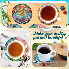 Load image into Gallery viewer, 6Pcs Wooden Tree Of Life DIY Coaster Diamond Dot Kits Round Diamond Art Coasters