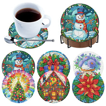 Load image into Gallery viewer, 6Pcs Wooden Tree Of Life DIY Coaster Diamond Dot Kits Round Diamond Art Coasters