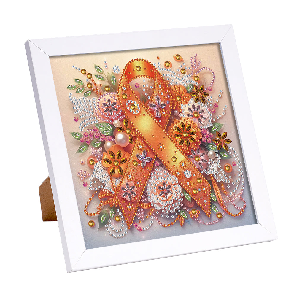 Diamond Painting - Partial Special Shaped - Orange Bow Tie (with frame) (2*19.2CM)
