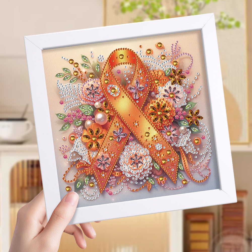 Diamond Painting - Partial Special Shaped - Orange Bow Tie (with frame) (2*19.2CM)