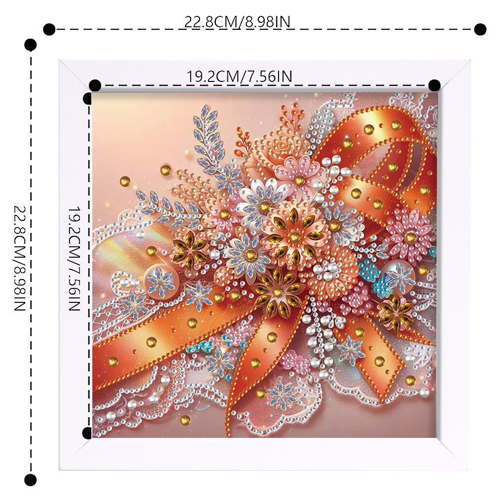 Diamond Painting - Partial Special Shaped - Orange Bow Tie (with frame) (2*19.2CM)