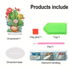 Load image into Gallery viewer, Acrylic Cactus Pot 5D DIY Diamond Art Tabletop Decorations for Home Office Decor