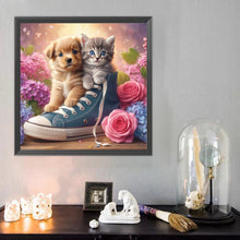 Load image into Gallery viewer, Diamond Painting - Full Round - Canvas shoes, kittens and puppies (40*40CM)