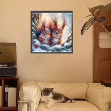 Load image into Gallery viewer, Diamond Painting - Full Square - Small animals in the snow (30*30CM)