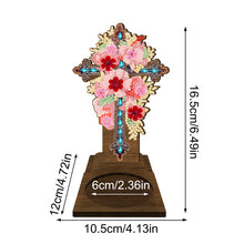 Load image into Gallery viewer, Flower Cross Diamond Painting Candle Holder Ornaments Aromatherapy Candle Holder