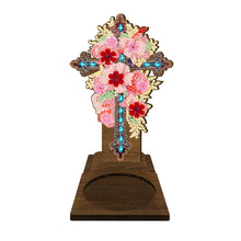 Load image into Gallery viewer, Flower Cross Diamond Painting Candle Holder Ornaments Aromatherapy Candle Holder