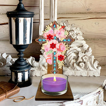 Load image into Gallery viewer, Flower Cross Diamond Painting Candle Holder Ornaments Aromatherapy Candle Holder