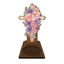 Load image into Gallery viewer, Flower Cross Diamond Painting Candle Holder Ornaments Aromatherapy Candle Holder