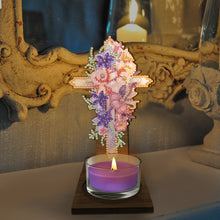 Load image into Gallery viewer, Flower Cross Diamond Painting Candle Holder Ornaments Aromatherapy Candle Holder