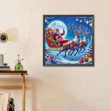 Load image into Gallery viewer, Diamond Painting - Full Round - Santa Claus riding an elk under the moon (55*55CM)