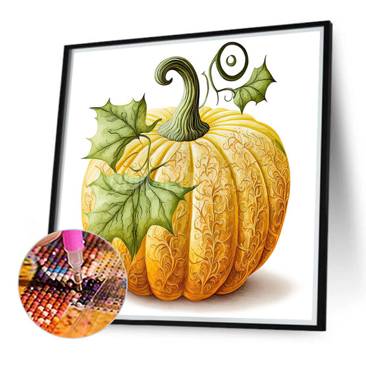 Diamond Painting - Full Round - Green leaves pumpkin (40*40CM)