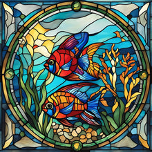 Load image into Gallery viewer, Diamond Painting - Full Round - Glass art Pisces (30*30CM)