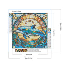 Load image into Gallery viewer, Diamond Painting - Full Round - Glass art dolphin (30*30CM)