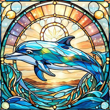 Load image into Gallery viewer, Diamond Painting - Full Round - Glass art dolphin (30*30CM)