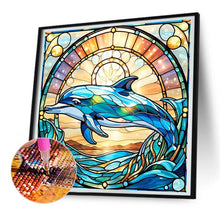 Load image into Gallery viewer, Diamond Painting - Full Round - Glass art dolphin (30*30CM)