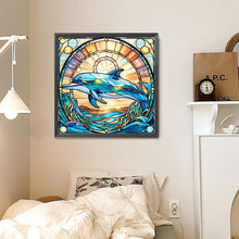 Load image into Gallery viewer, Diamond Painting - Full Round - Glass art dolphin (30*30CM)