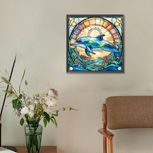 Load image into Gallery viewer, Diamond Painting - Full Round - Glass art dolphin (30*30CM)