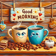Load image into Gallery viewer, Diamond Painting - Full Round - Good morning coffee (40*40CM)