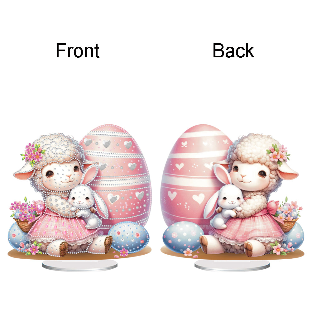 Acrylic Special Shape Easter Sheep Desktop Diamond Art Kits Bedroom Table Decor