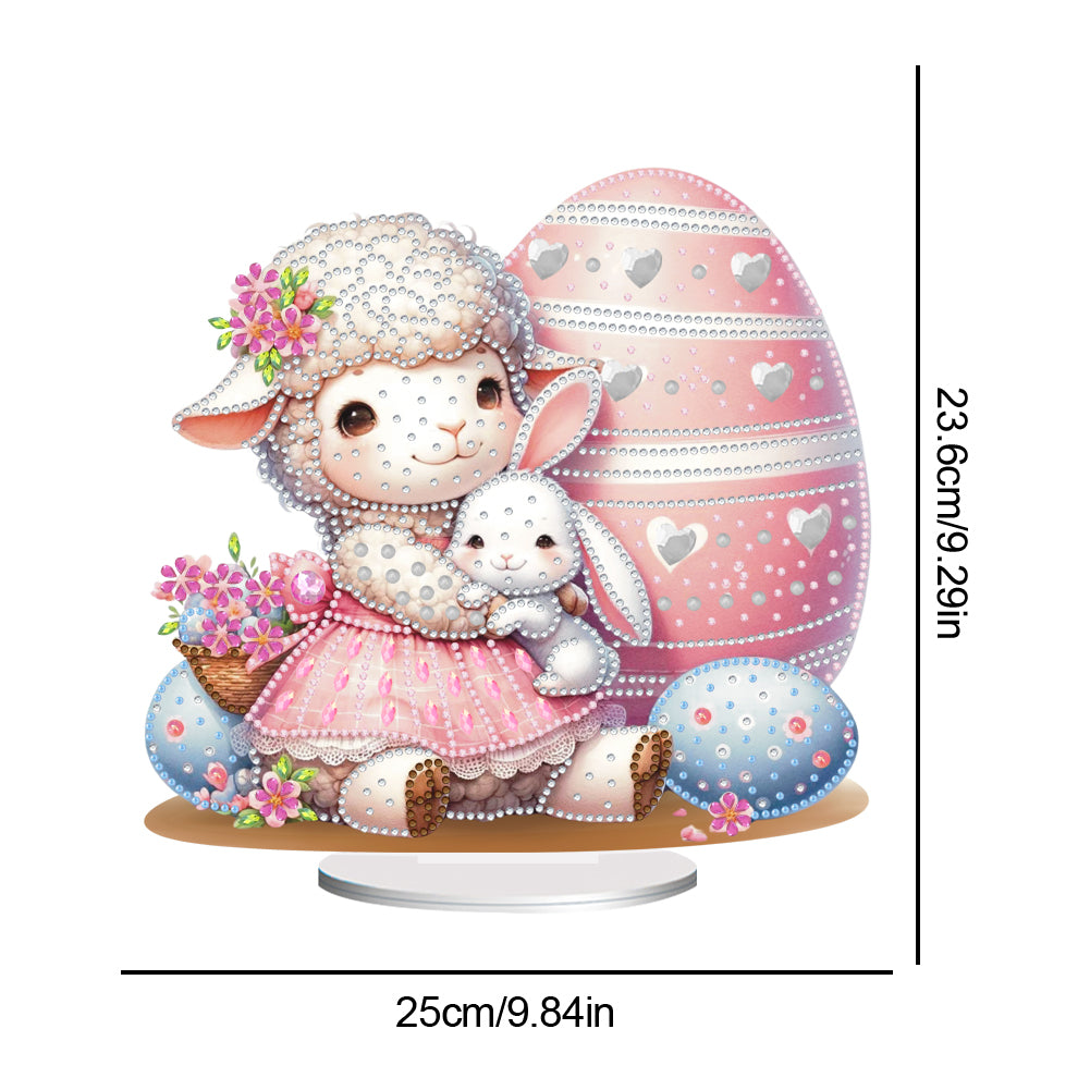 Acrylic Special Shape Easter Sheep Desktop Diamond Art Kits Bedroom Table Decor