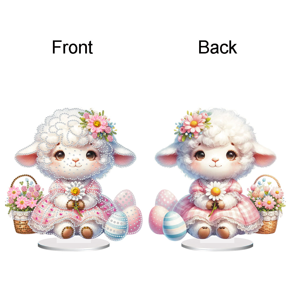 Acrylic Special Shape Easter Sheep Desktop Diamond Art Kits Bedroom Table Decor
