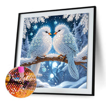 Load image into Gallery viewer, Diamond Painting - Partial Special Shaped - Bird on branch in winter snow (30*30CM)