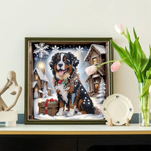 Load image into Gallery viewer, Diamond Painting - Partial Special Shaped - Puppy in winter snow (30*30CM)