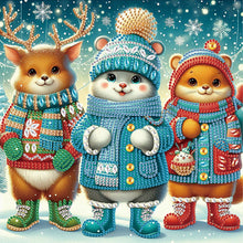 Load image into Gallery viewer, Diamond Painting - Partial Special Shaped - Deer in winter snow (30*30CM)