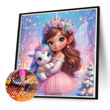 Load image into Gallery viewer, Diamond Painting - Full Round - Butterfly girl and unicorn (50*50CM)