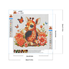 Load image into Gallery viewer, Diamond Painting - Full Round - Giraffe and flowers (30*30CM)