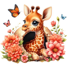 Load image into Gallery viewer, Diamond Painting - Full Round - Giraffe and flowers (30*30CM)