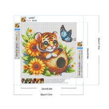 Load image into Gallery viewer, Diamond Painting - Full Round - Tiger and flowers (30*30CM)