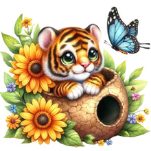 Load image into Gallery viewer, Diamond Painting - Full Round - Tiger and flowers (30*30CM)