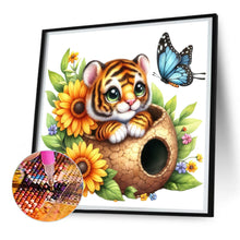 Load image into Gallery viewer, Diamond Painting - Full Round - Tiger and flowers (30*30CM)