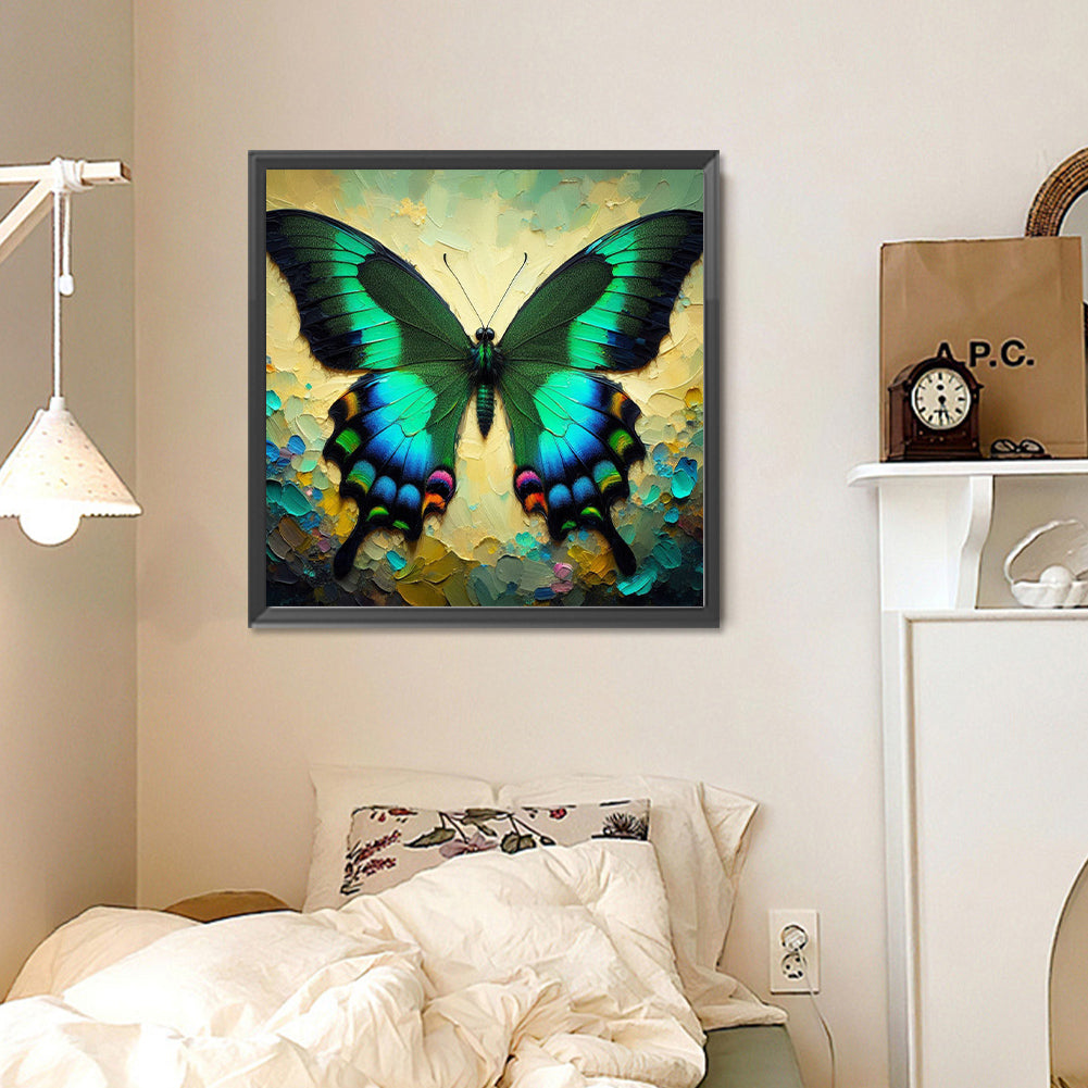 Diamond Painting - Full Round - Flower pattern butterfly (30*30CM)