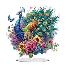 Load image into Gallery viewer, Acrylic Special Shape Peacock Diamond Painting Tabletop Ornaments for Beginners