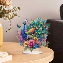 Load image into Gallery viewer, Acrylic Special Shape Peacock Diamond Painting Tabletop Ornaments for Beginners