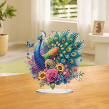 Load image into Gallery viewer, Acrylic Special Shape Peacock Diamond Painting Tabletop Ornaments for Beginners