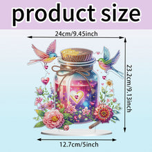 Load image into Gallery viewer, Acrylic Special Shape Wish Bottle And Flowers Birds Desktop Diamond Art Kits