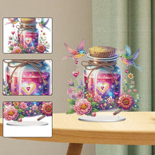 Load image into Gallery viewer, Acrylic Special Shape Wish Bottle And Flowers Birds Desktop Diamond Art Kits